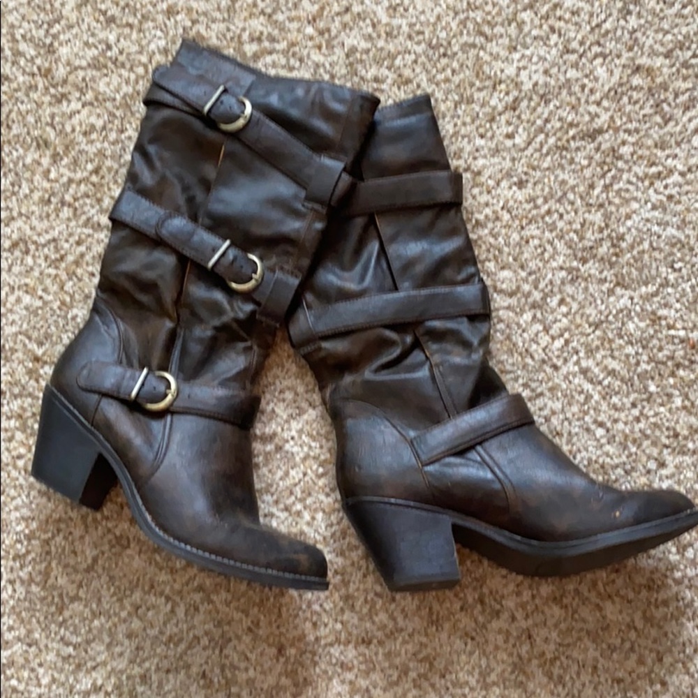 Candies Brown Boots - Size 10